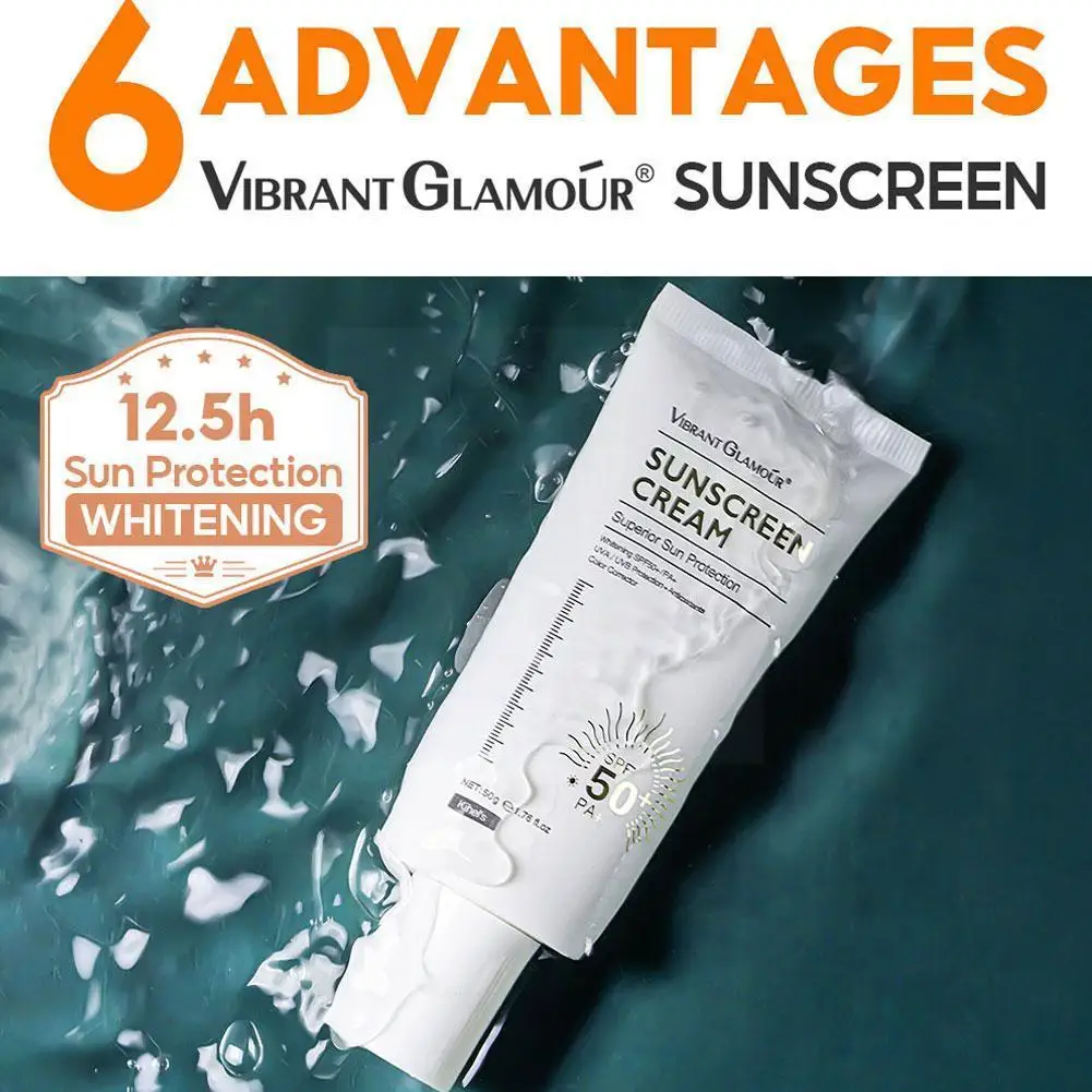 50g Sunscreen Cream Spf50+ Anti-aging Uv Whitening Skin Care Repair Body Brighten Skin Protector Sunscreen Moisturizing B9k6