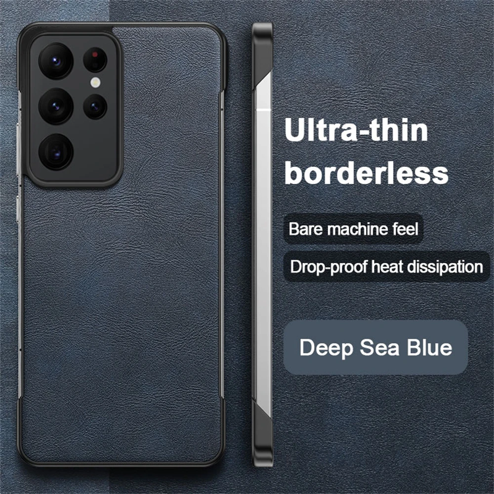 Ultra Thin Frameless Leather Business Case with Slim Lens Protection
