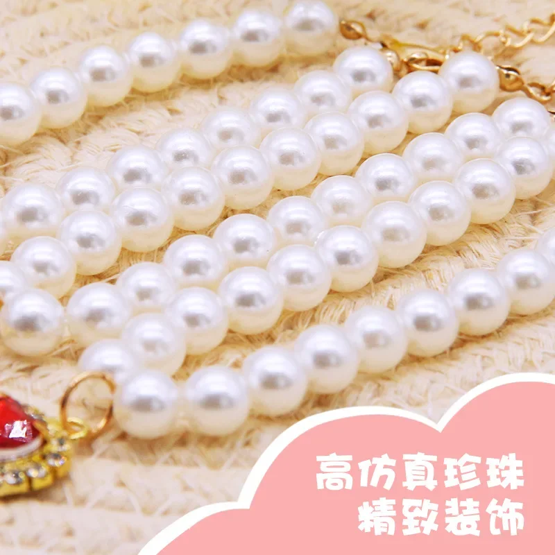 Pet Pearl Collar Dog Princess Necklace Cat Jewelry Cute Collar Puppy Accessories Dog Kitten Chain Chihuahua Wedding Jewelry Gift 3