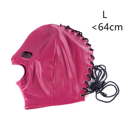 Leather Full Face Mask for Party Cosplay and Halloween (Rose Red Eye mouth L)