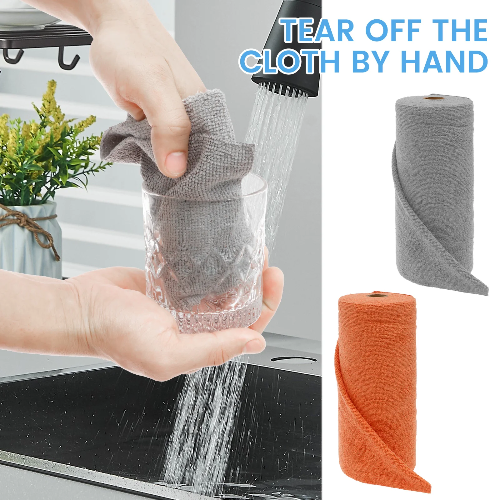Microfiber Reusable Cleaning Cloth Rolls for Kitchen Household