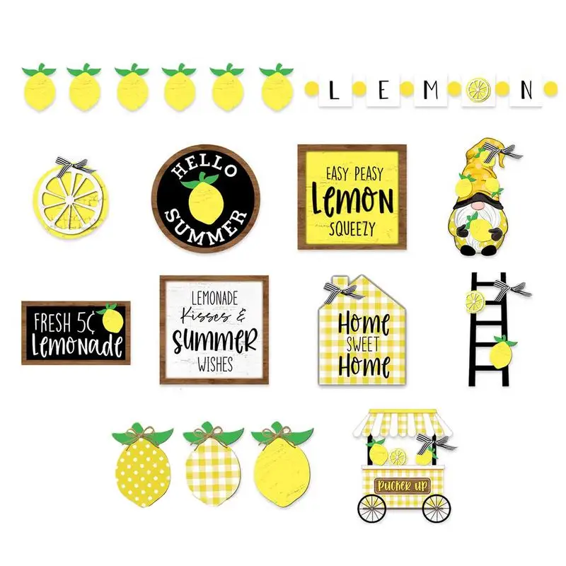 

Многоярусный деревянный поднос, 19 шт., летний многоярусный поднос, поднос, декор в дереве, сезонная тема, искусственный декор, многоразовый центральный предмет для