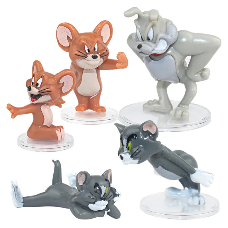 5PCS Baby Kid Child Toy Cake Topper Decor Disney Tom Jerry Figure Model Statue 