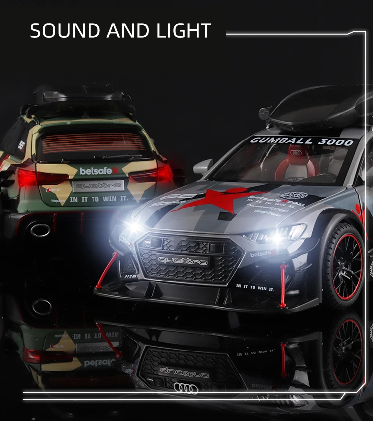 124 AUDI RS6 Sports diecast model car lights sounds in Pakistan