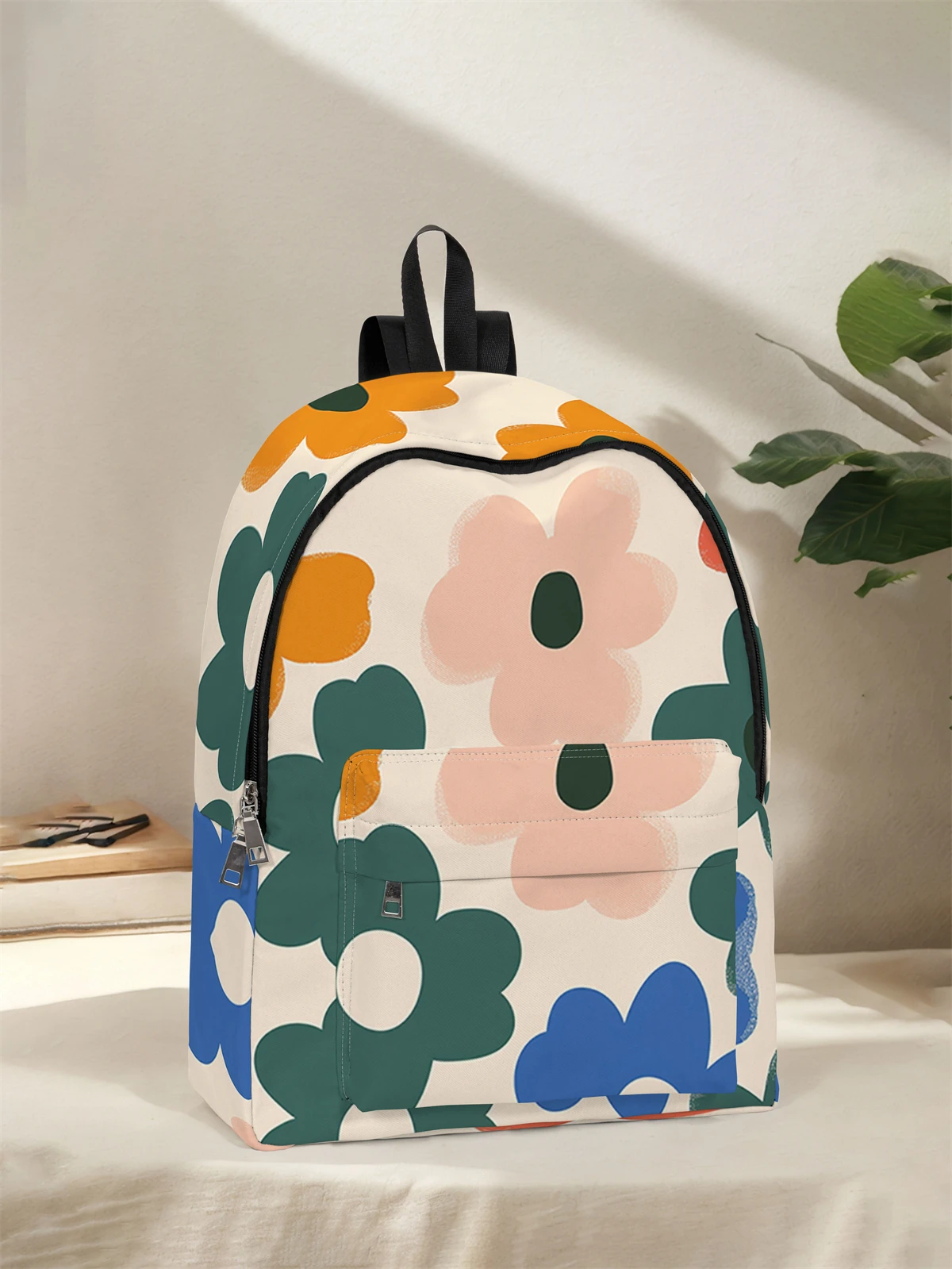 Oil painting flower pattern backpack, new model for 2025, casual travel backpack, lightweight and simple casual travel backpack
