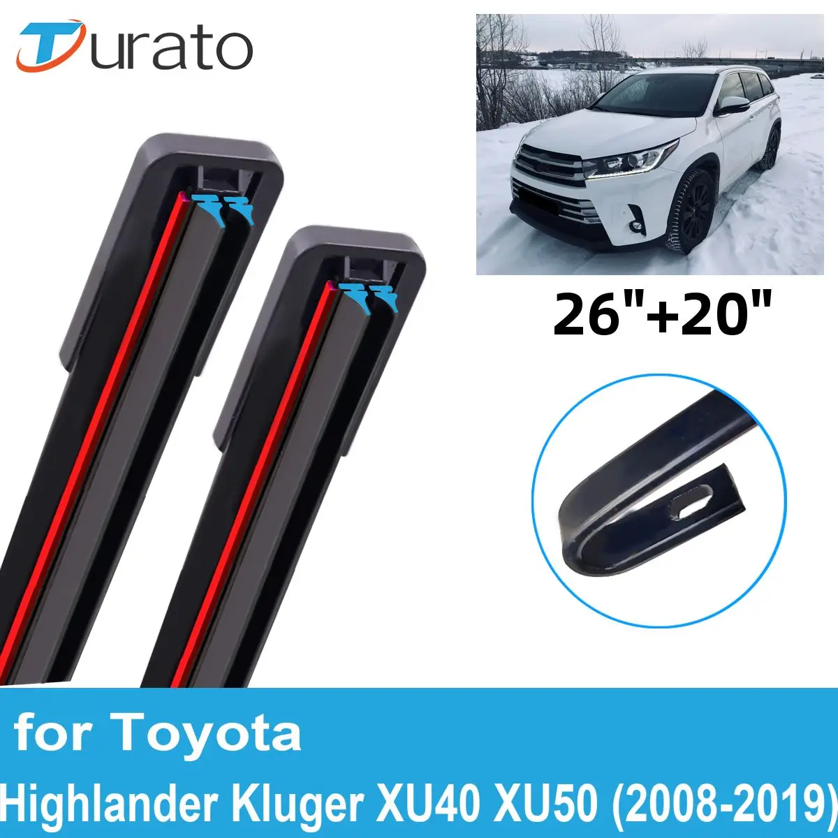 

2 шт., автомобильные щетки стеклоочистителя для Toyota Highlander Kluger XU40 XU50 2008-2019
