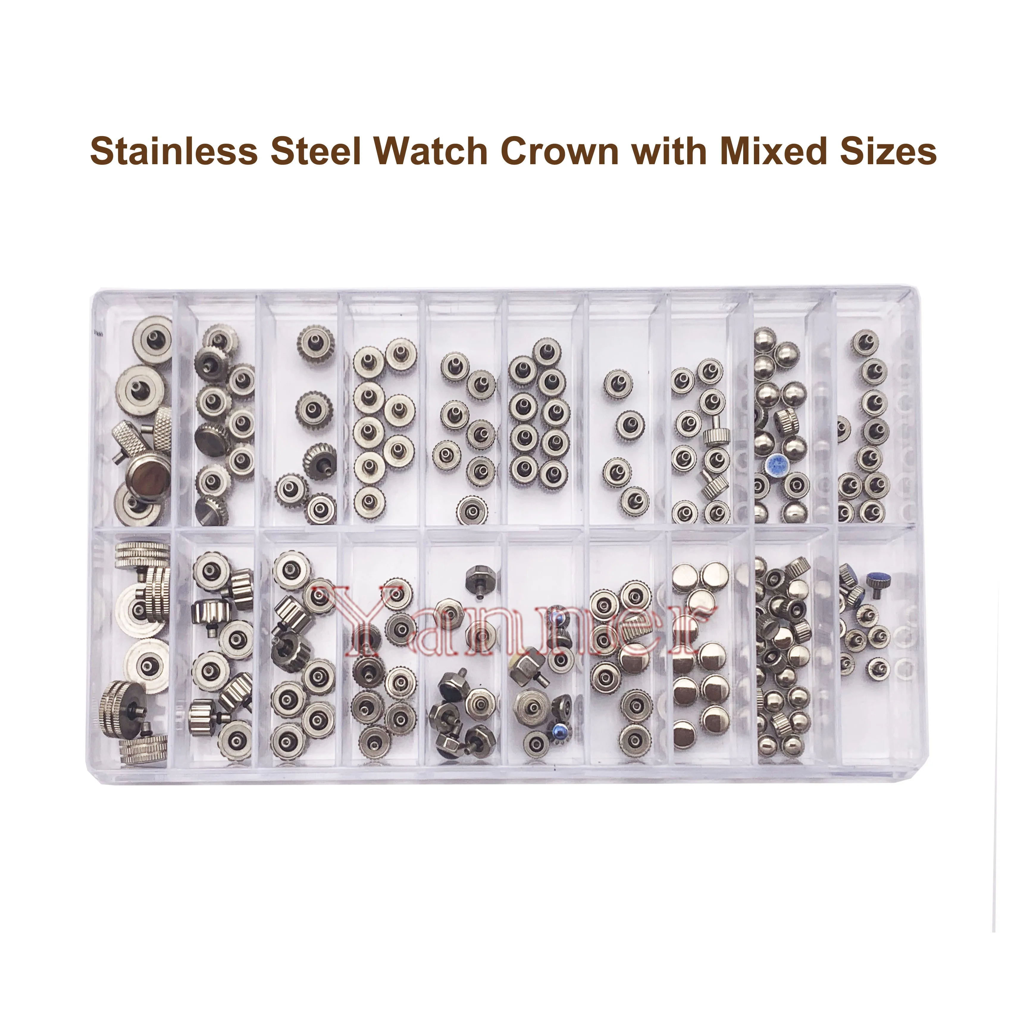 Stainless Steel Watch Crown Waterproof for Watch Repair and Replacement With Mixed Sizes