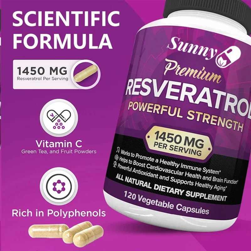 Nad+ Resveratrol Supplements Nutrivein Premium Resveratrol 1450 Mg 120 Capsules Antioxidant Supports A Healthy Immune System