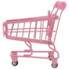Trolly Ornaments Baby Stroller with Wheels Mini Shopping Cart Storage Basket Desktop Accessories 1