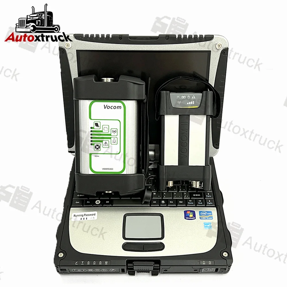 

Truck Excavator VOCOM 1 VOCOM 2 Interface Diagnostic Tool for Volvo/UD/Mack Arla Heavy duty scanner CF19 Laptop