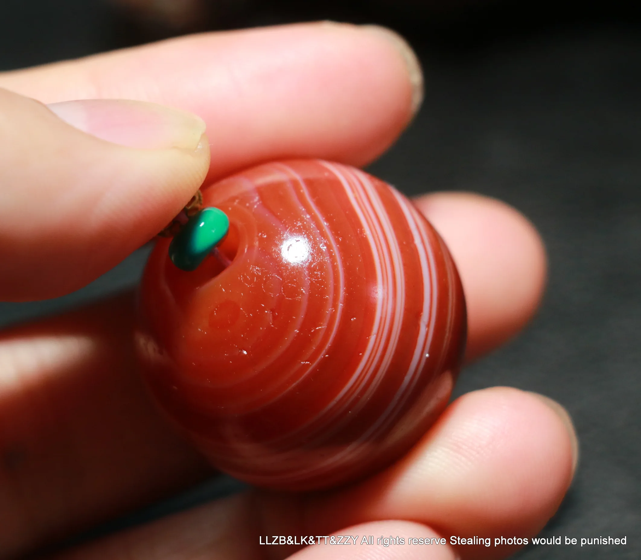 Ultra Power Energy Magic Tibetan Old Red Agate Natural line Ball Shpere Shape dZi Bead For adding Jewelry UPD221202A143