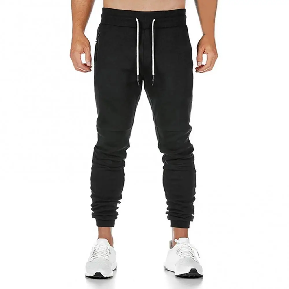 

Men Sportswear Pants Tight Pockets Drawstring Autumn Winter Tights Zip Gym Trousers
