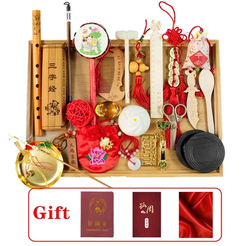Baby Catch Weekly Supplies Chinese First Birthday Grab One Year Old Catch Doljanchi Chinese Traditional Zhua Zhou Ceremony Kit 3