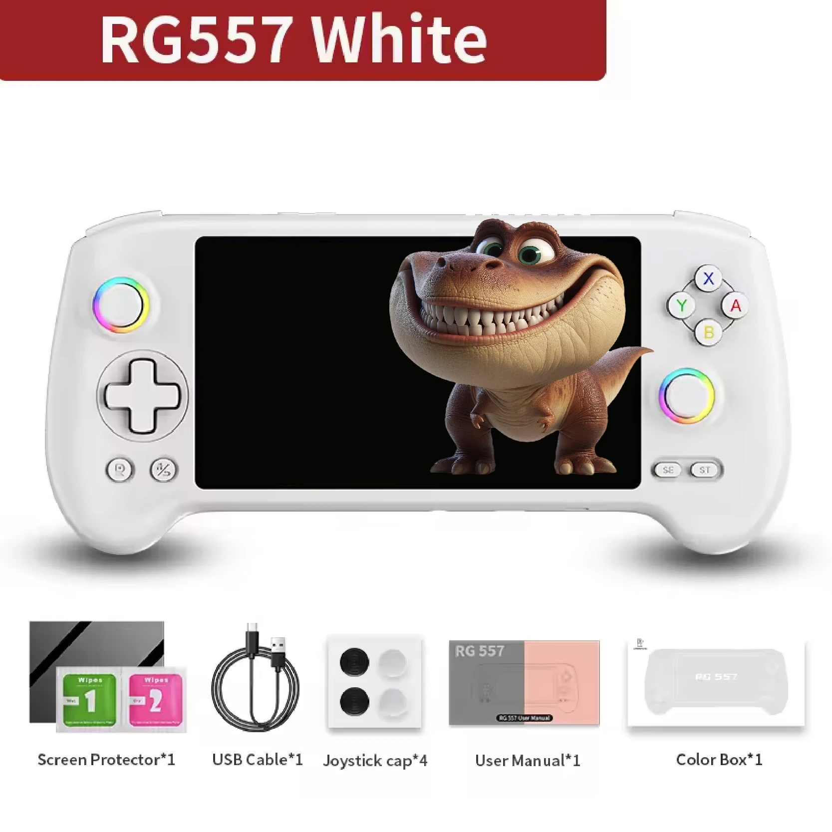 Anbernic RG 557 クリアパープル ほぼ未使用 ANBERNIC RG557 RG 557 レトロハンドヘルドゲームコンソール