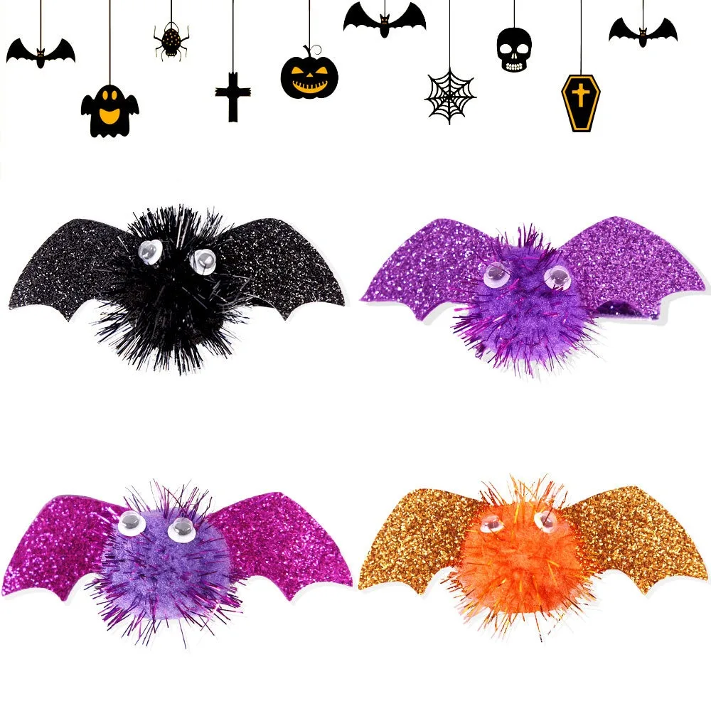 Metallic Woven Bat Wings Hairpin Barrettes Ornament Halloween Duckbill Clips Eyes American Style Cosplay Hair Clip Party