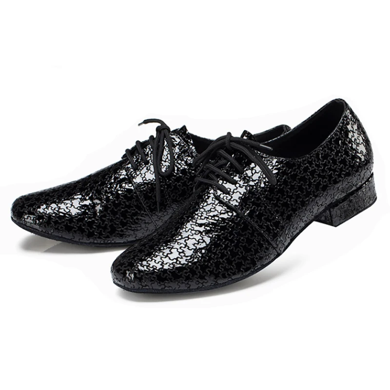 New Men's Dance Shoes Latin Jazz Ballroom Party Men's Shoes Black Fashion Classic Professional Dance Performance Shoes