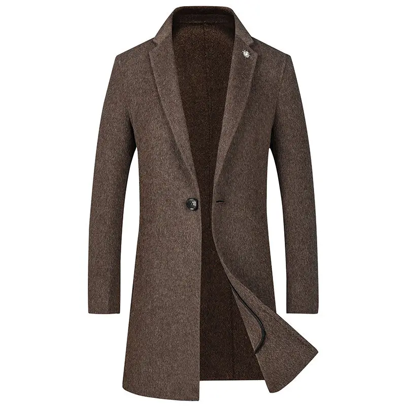 

2022 New Winter Jackets Men Wool Blends Coats Solid Color High Quality Streetwear Thick Woolen Coat Men's Tops Clothing L184