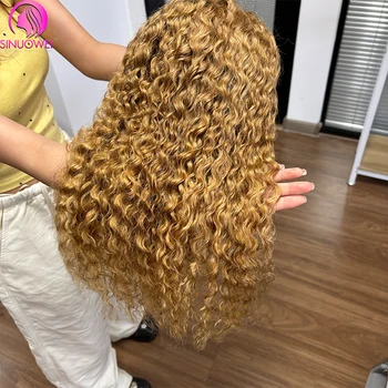 # Parrucche Lace Front 13x4 e 13x6 in Capelli Umani Biondo Miele Ondulati, con Baby Hair
