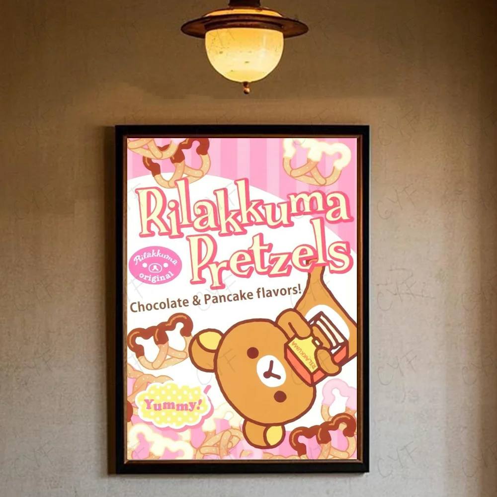 Niedliches Cartoon-Anime-Rilakkuma-Poster, hochwertige Wandkunst für Zuhause, Büro, Schlafzimmer, Wohnzimmer, Flur, Bar, perfekte Geschenkidee – Detail 10