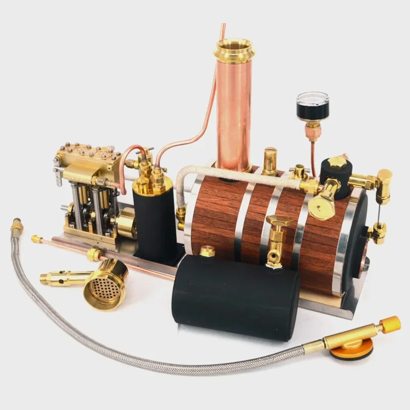 

220ML In-line Two-cylinder Steam Engine Model Steam Ship Power Plant Technology Experimental Toy ( for 80 -130CM Ship Models )