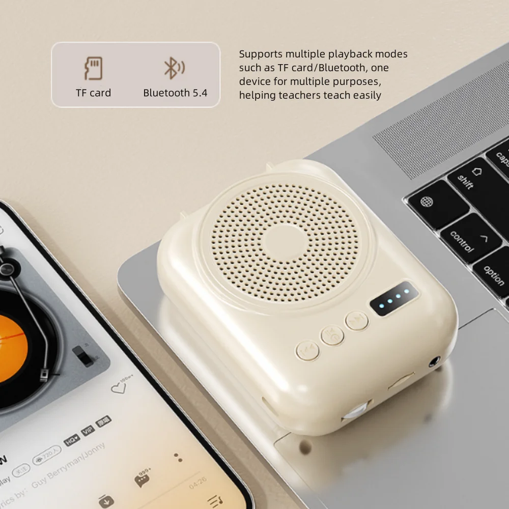 مكبر صوت شخصي محمول متعدد الوظائف مع شاشة ميكروفون...