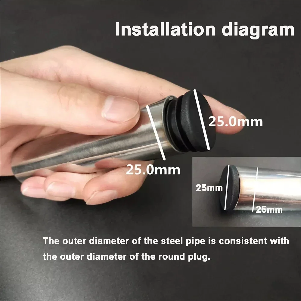 Pipe end cap Silicone rubber caps Rubber caps Silicone rubber plugs 5/10/20/30Pcs Round Plastic Blanking End Caps Pipe Tube Inserts Plugs Bungs Black &Oslash; 12mm-100mm