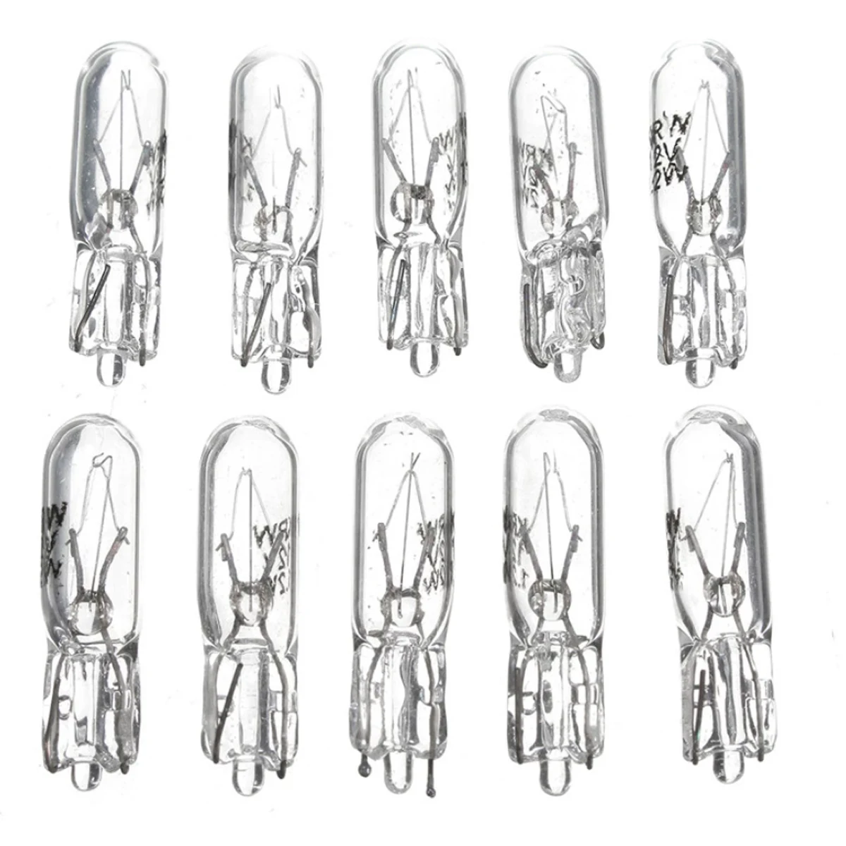 10Pcs 12V 2W T5 286 Glass Amber Light Bulb Dashboard Instrument Panel Brake Light Bulbs Headlights Lamp Lights Car Accessories