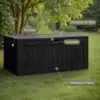 Resin Deck Box 120 Gallon Waterproof Large Deck Boxes Plus Outdoor Indoor Storage Box Imitation Wood Resin for Patio Fu 2