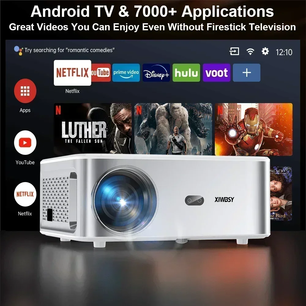XIWBSY 25000ルーメン Android プロジェクター 4K WiFi6