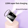 Super Fast Charging Power Bank 10000mAh Ultra-thin Large Capacity Portable with Built-in Wire Flash Charging Mobile Power Bank 3