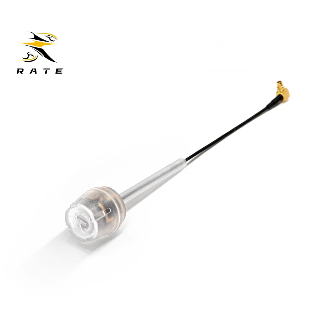 Antenne FPV 5.8GHz RATE Crystal, trois connecteurs inclus : UFL, SMA, MMCX, pour une réception optimale.