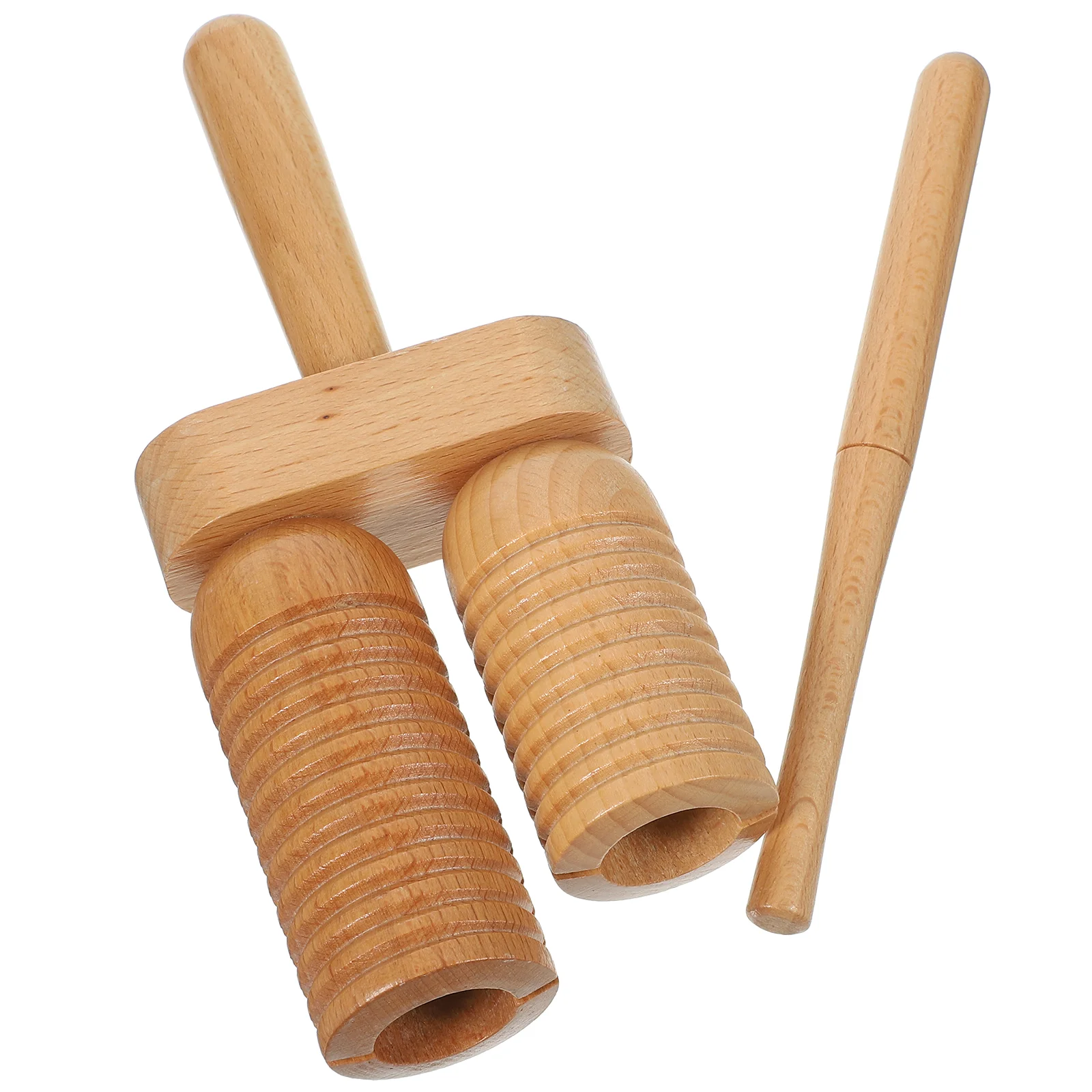 

Percussion Instrument Kids Wooden Rhythm Block Clapper Mallet Beech Instruments