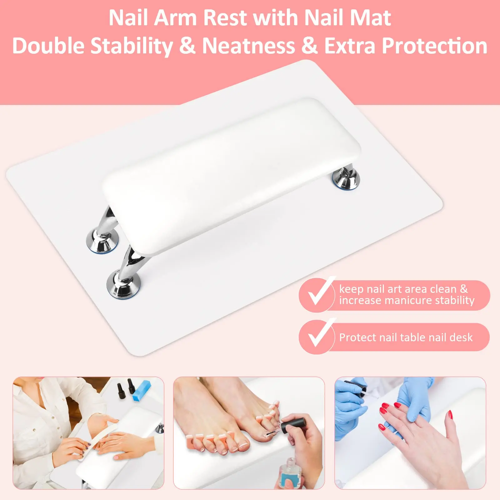 Acrylic nail armrests, microfibre leather nail hand rest cushions, soft hand pillow footstool for technicians