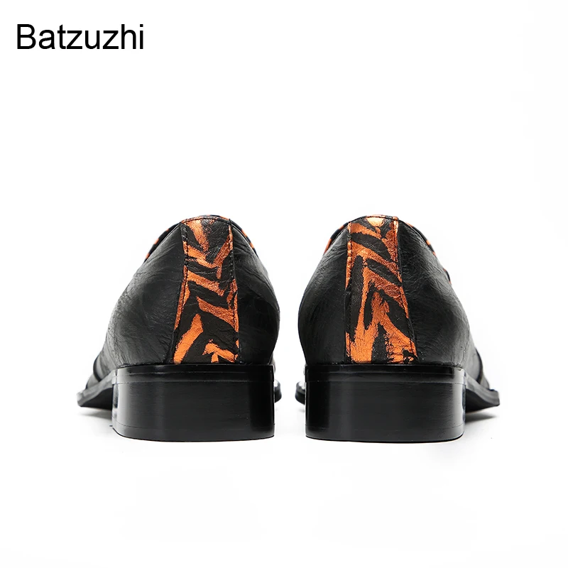 Batzuzhi Top Fashion Men's Shoes Luxury Brown Black Genuine Leather Dress Shoes Men Flats Business, Party Footwear, Big Size 47