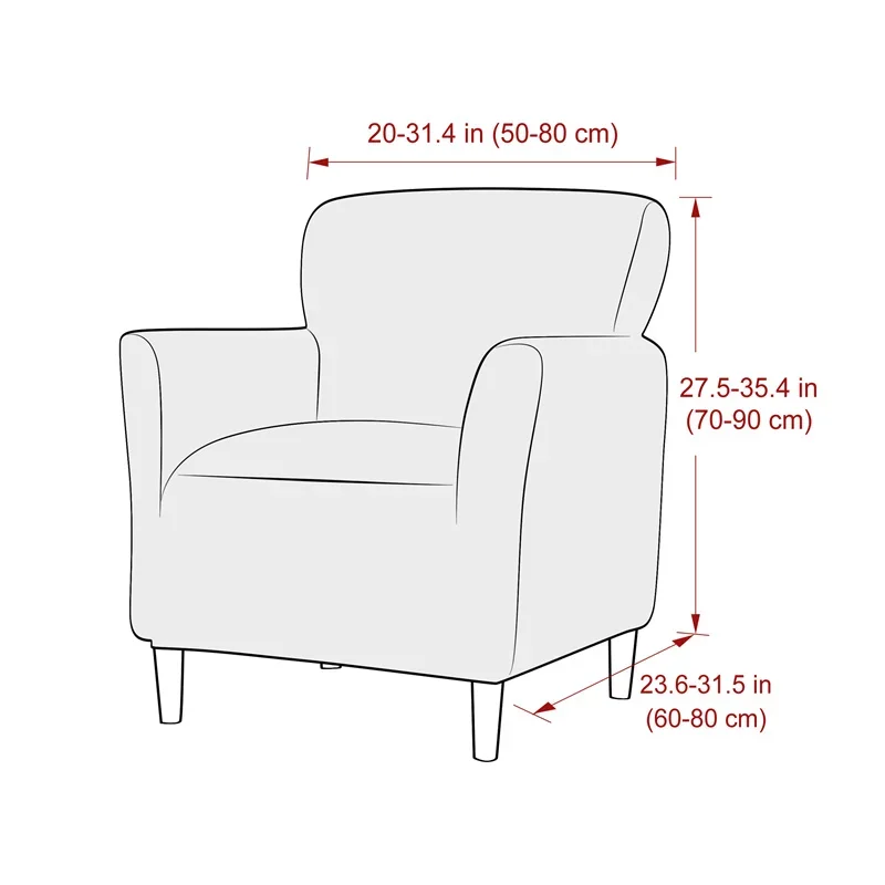 Nordic Flowers Club Armchair Cover Stretch Square Arm Back Tub Slipcover Single Small Chair Seater Sofa Cover for Home Club Bar