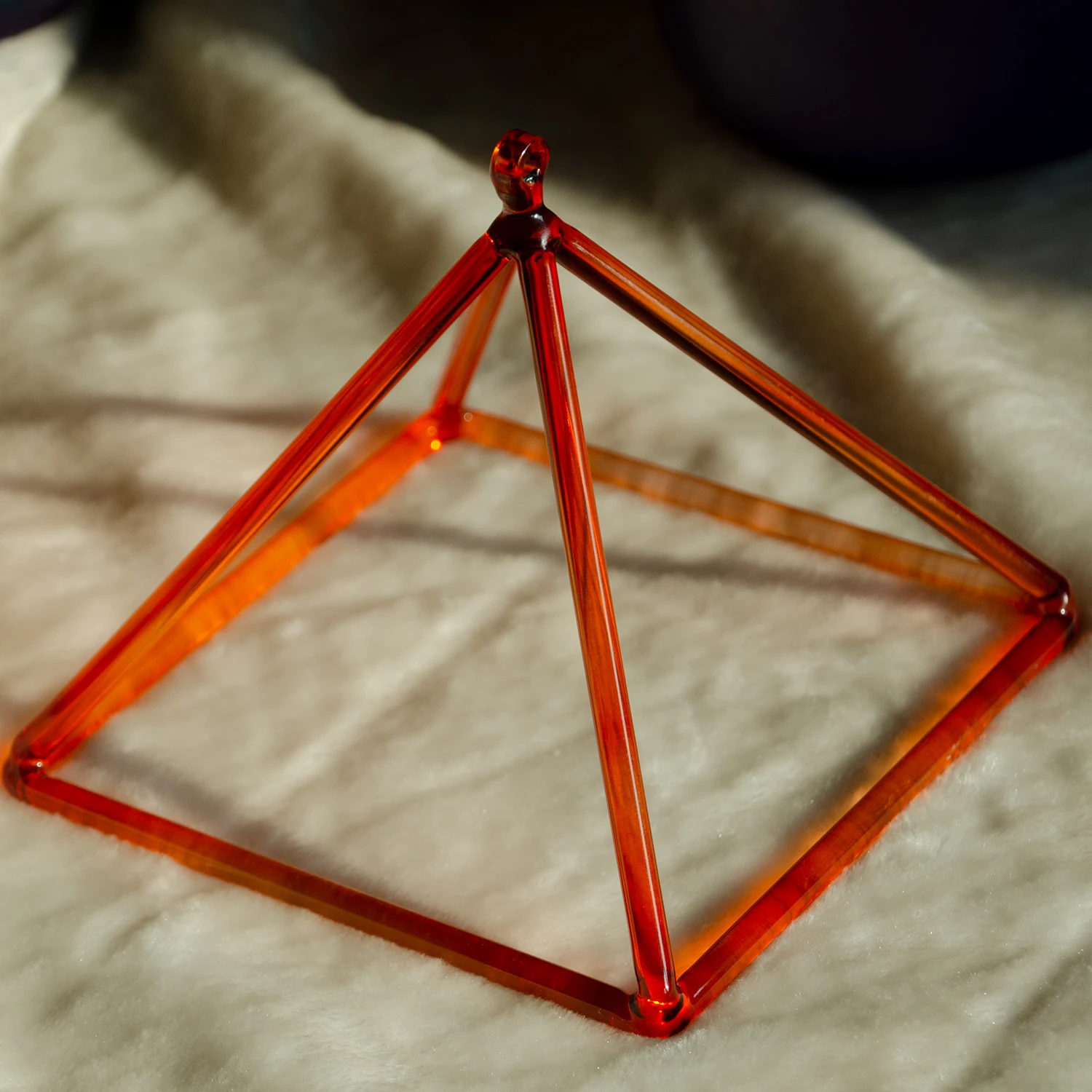 

SITSANG-Perfect Pitch Orange Crystal Singing Pyramid 4.5 inch Yoga Relaxed