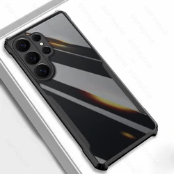 Crystal Clear Shockproof Acrylic Back Cover Case - Protective Armor Design - Samsung S26 Plus (Black - 01)