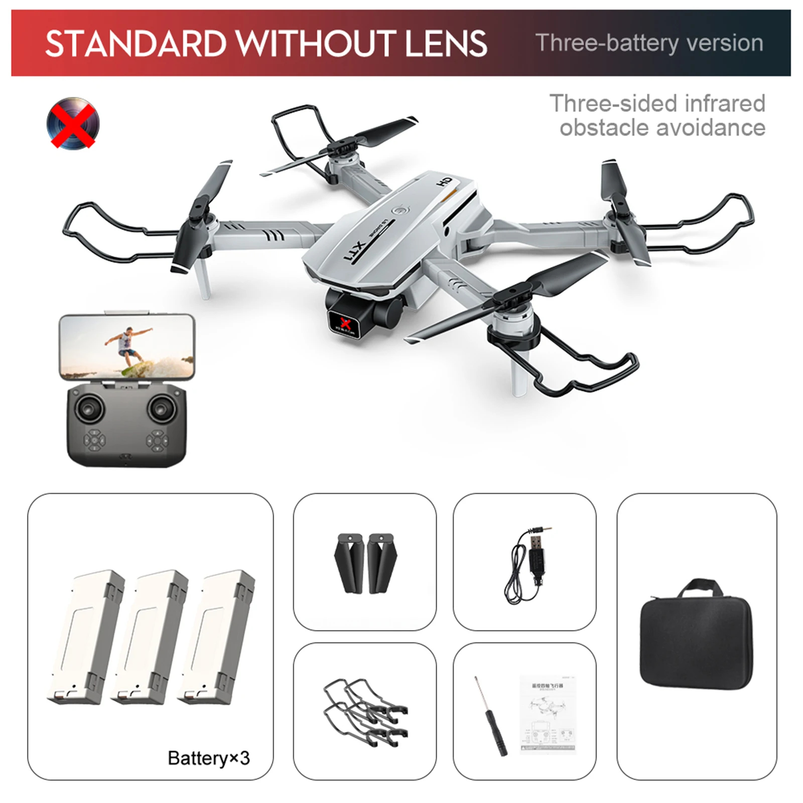 XT1 WiFi FPV RC Quadcopters Foldable Drone with 4K HD Camera for Kids Gift One Key Start Speed Adjustment,Emergency stop remote control flying helicopter RC Helicopters