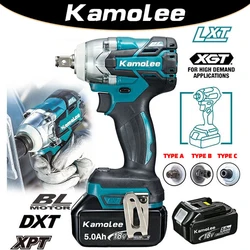 Kamolee Tool DTW285 2 IN 1 520N.m High Torque Brushless Electric Impact Wrench 1/2 & 1/4 Inch Compatible With Makita 18V Battery
