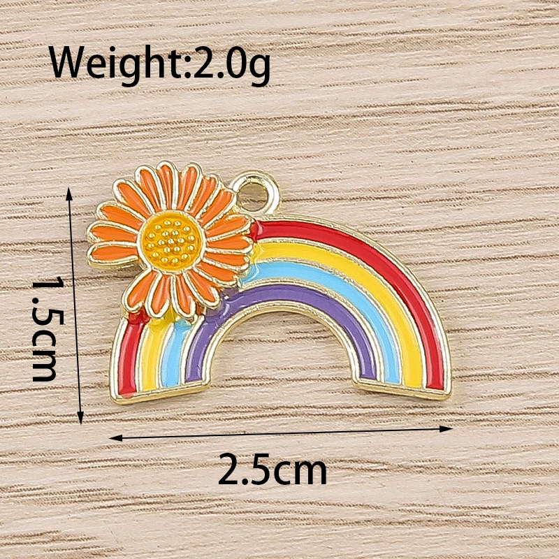 10 stücke 30x19mm bunte Emaille Regenbogen Charms Anhänger für Schmuck Herstellung Ohrringe Halskette DIY handgemachte Schlüssel anhänger Bastel bedarf – Detail 15