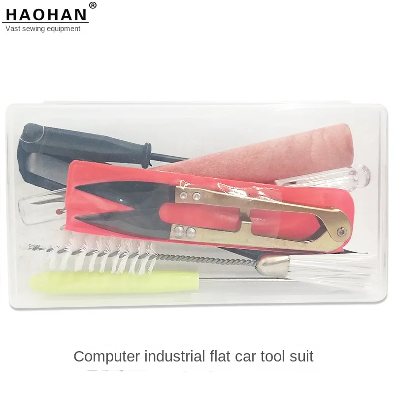 Tool Suit Overlock Plate Presser Foot Screw Flat Lock Machine Upper Needle Screwdriver Wrench Tweezers Brush