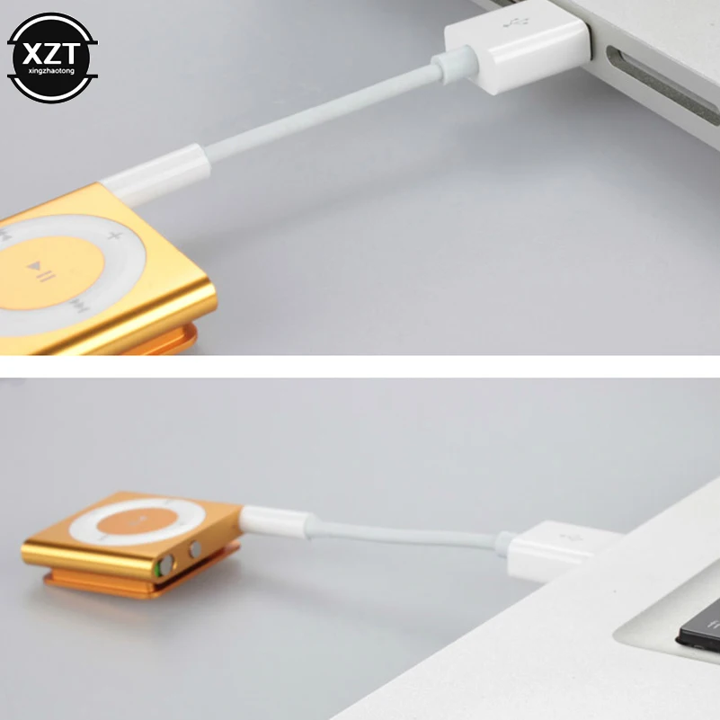 3.5mm To USB Charger Cable For IPod Shuffle - White Sync & Charge Cable