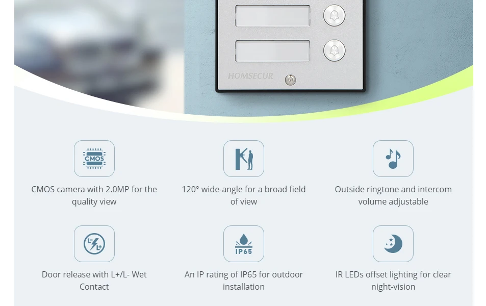 S2f2d2e57f45f46eeb4366a36f0f9fe67x XC112F-2 HD Waterproof Doorbell Camera with 2 Call Buttons for XSL 4 Wire 1080P Video Door Phone Intercom Home Security 2 Flats