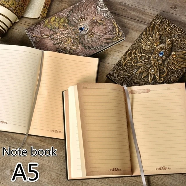 Fashion Vintage Embossed Leather Printing Travel Diary Notebook Travel Journal A5-Note Book 1pcs 5