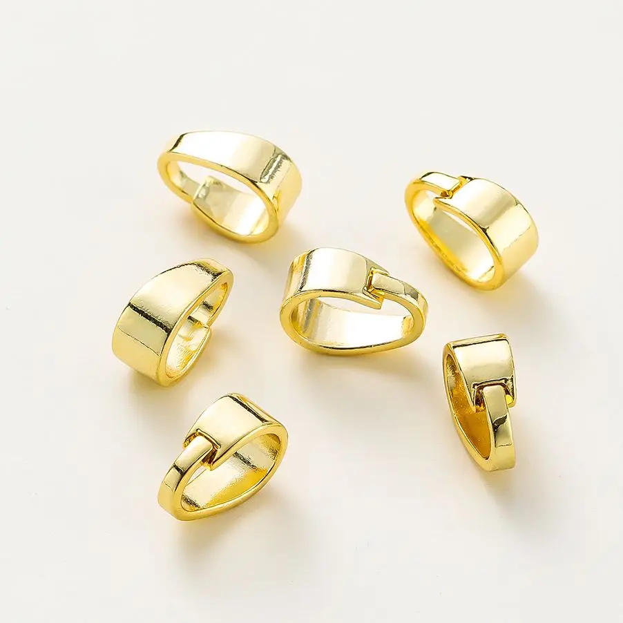 14K 18K Gold Color Pendant Pinch Bail Clips 20pcs/lot Melon Seeds Charm Clasps Connector for DIY Nacklace Making