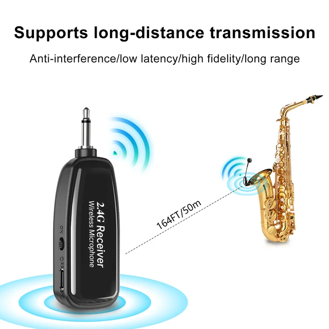 Saxophone Wireless Microphone,Recording of Wind Instruments,164FT Receiving Range, 2.4G, Hi-Fi Sound Quality,Plug and Play - Image 3