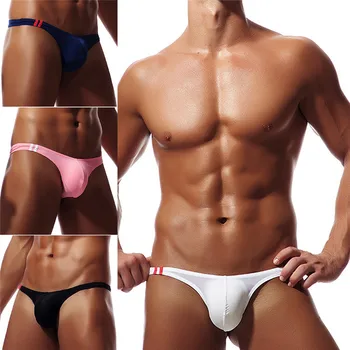 Slip intimo da uomo Semplice sexy traspirante Intimo taglio basso Morbido e accogliente Perizoma elasticizzato per la pelle da uomo