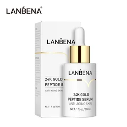 LANNENA 24k Gold Peptide Serum Anti Aging Bright Facial Cream Nourish Moisturize Minimize Fine Lines Wrinkle Skin Care 30ml