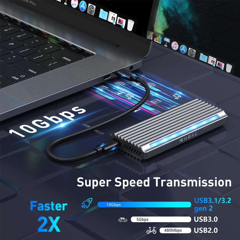 M.2 NVMe SSD Ŭ , USB 3.1 Gen2, 10Gbps, 6Gbps, SATA PCIe M-Ű (B + M Ű), RGB ˷̴ ̽, UASP, SSD 2242 2260/2280