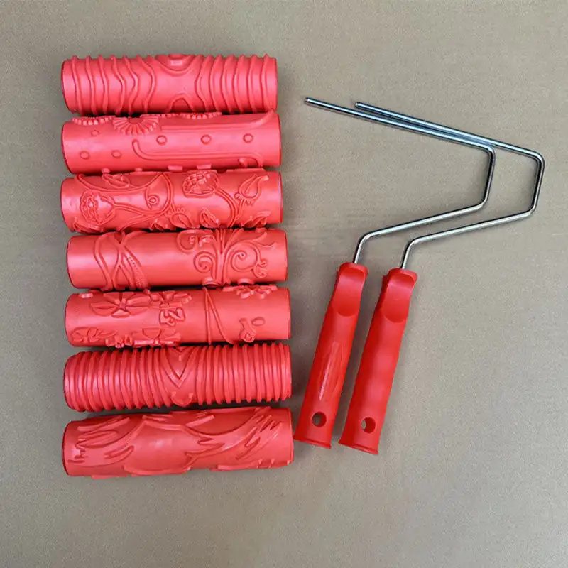 Patterned Paint Roller Brush for Wall Decoration Classic Brick Embossing Texture Rubber Roller wall painting brush paint roller brush